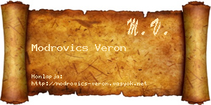 Modrovics Veron névjegykártya